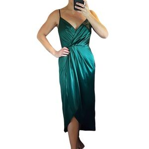 Db Studio Emerald Green “Satin” Dress | Size 6